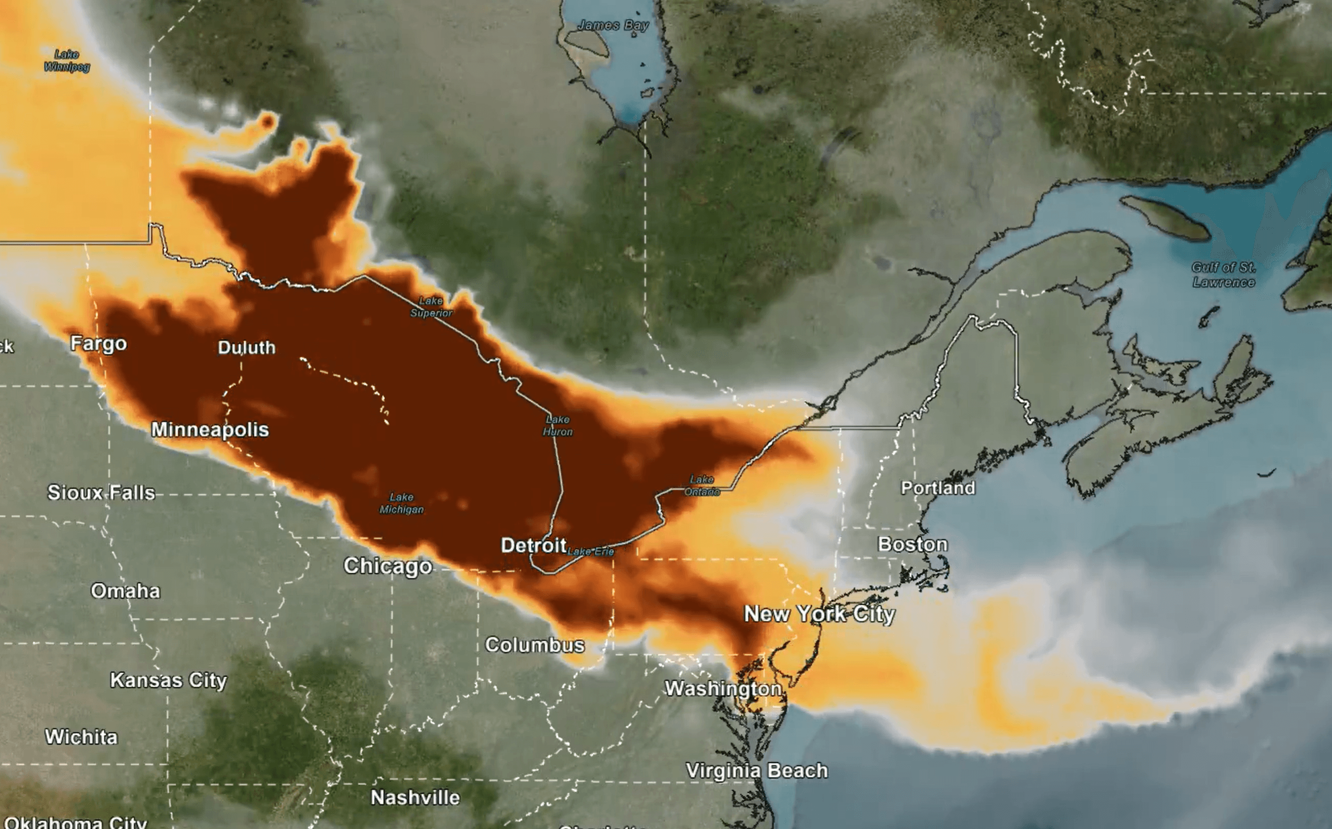 Wildfire smoke from Canada could affect NYC air quality amid this week's intense heat